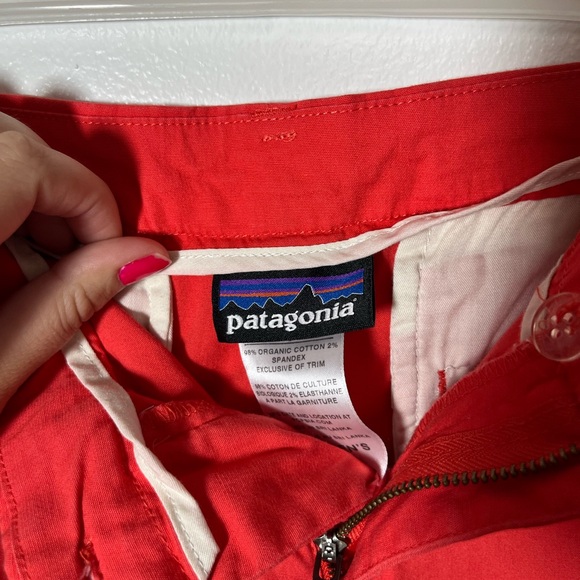 patagonia shorts women size 8 orange chino zip and pockets - Picture 5 of 12